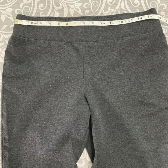 Kasper Pants Women 10 P Gray Ponte Stretch Knit Straight Leg High Waist Pullon - Picture 7 of 11